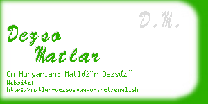 dezso matlar business card